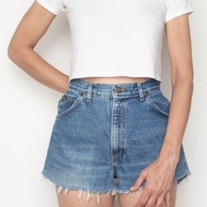 Vintage 70s H.I.S. Denim Cut-Off Jean Shorts High Waist Size L